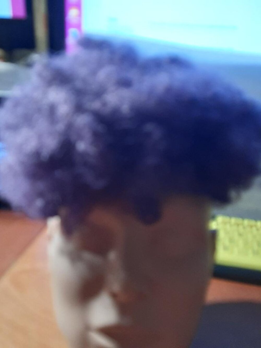 NEW ! Women & Men Afro Puff Drawstring Ponytail Extension Purple